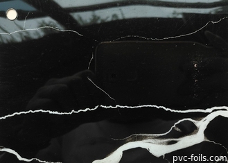 Υψηλή λάμψη Μαύρο μάρμαρο PVC Φόλιο επίπλων αυτοκόλλητο για το τραπέζι