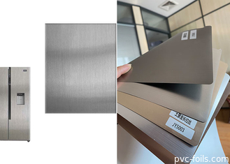 Ευπροσάρμοστη διακοσμητική ταινία PVC χρώματος βουρτσών Meta ασημένια για την επιτροπή εγχώριων συσκευών