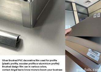 1240mm αλεξίπυρο μεταλλικό ασήμι ταινιών PVC διακοσμητικό που βουρτσίζεται