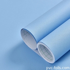 Μπλε στερεόχρωμο αυτοκόλλητο PVC φιλμ ματ ανάγλυφο- φλούδα και κόλλα για κάλυψη επίπλων
