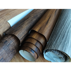 0.35mm Deep Emboss PVC Decorative Film Dark Wood Pvc Membrane Foil για πόρτες ντουλαπιών