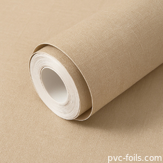 Υφασματική υφή Στερεόχρωμο PVC αυτοκόλλητο φιλμ για διακόσμηση εσωτερικών τοίχων
