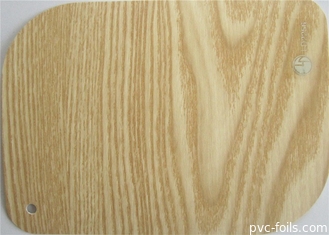 Κίτρινος ξύλινος τελειώνει το βινύλιο PVC για τον τοίχο που στεγανοποιεί την επιτροπή WPC