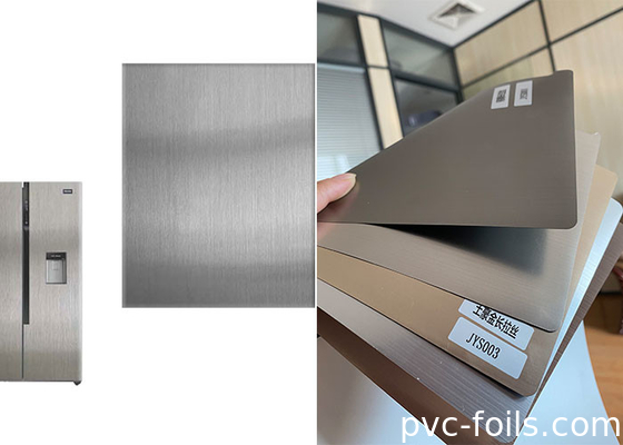 Ευπροσάρμοστη διακοσμητική ταινία PVC χρώματος βουρτσών Meta ασημένια για την επιτροπή εγχώριων συσκευών