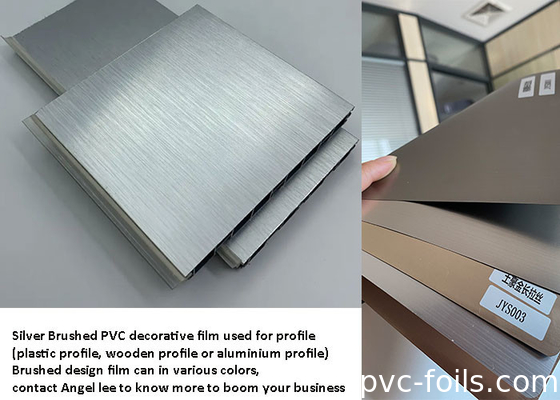 1240mm αλεξίπυρο μεταλλικό ασήμι ταινιών PVC διακοσμητικό που βουρτσίζεται