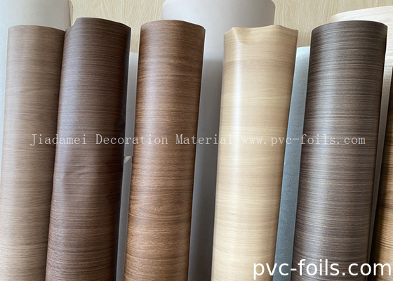 0.18mm Χρυσή βελανιδιά ξύλο κόκκος PVC ταινία επίπλων για πλαστικό περιτύλιγμα προφίλ