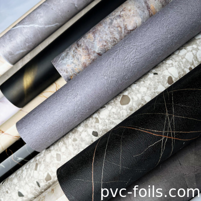 Νέο μαρμάρινο σχεδιασμό PVC μεμβρανικό φύλλο για κάλυψη ντουλάπις επίπλων