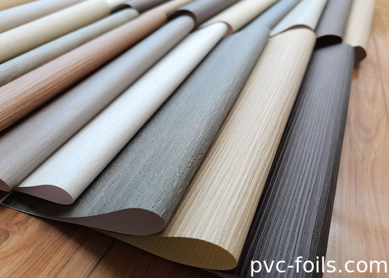 Φόρμα περιτύλιξης PVC από κόκκους ξύλου τικ για έργα ανακαίνισης επίπλων