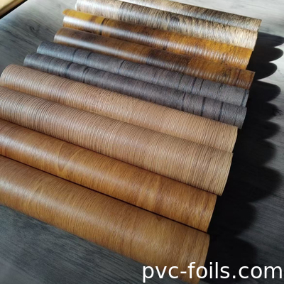 0.14mm PVC διακοσμητική πλαστική ταινία ξύλινη υφή ανάγλυφη ταινία ξύλο σχεδιασμός για πλαστικό φύλλο