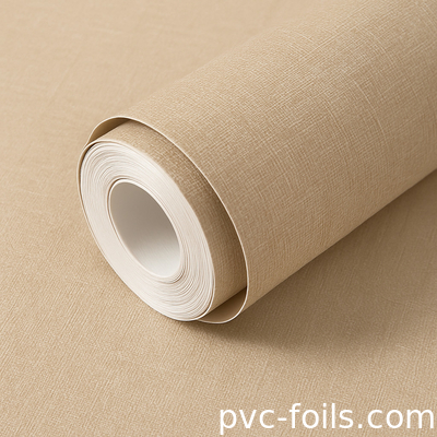 Υφασματική υφή Στερεόχρωμο PVC αυτοκόλλητο φιλμ για διακόσμηση εσωτερικών τοίχων