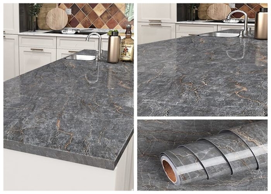 Ματ γκρίζα βινυλίου αυτοκόλλητη ταινία Worktop κουζινών για Countertops τα γραφεία